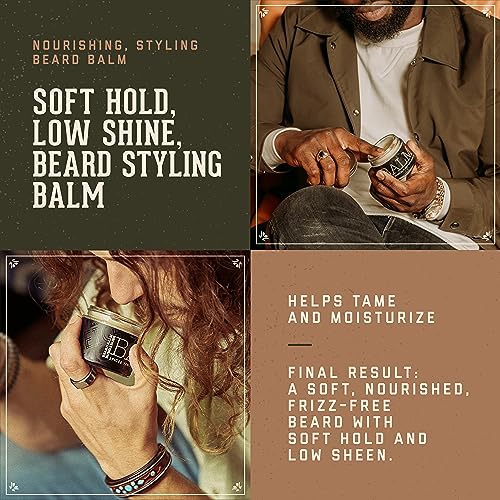 18.21 Man Made Beard Balm for Men, Spiced Vanilla, 2 fl. oz - Premium Grooming Cream with Low Shine for Conditioning and Shaping Beards, Mustaches - Scented Facial Hair Balms, Long-Lasting Moisture
