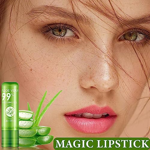 Aloe Vera Color Changing Lipstick Set - 5 Pc Long Lasting Moisturizing Lip Balm