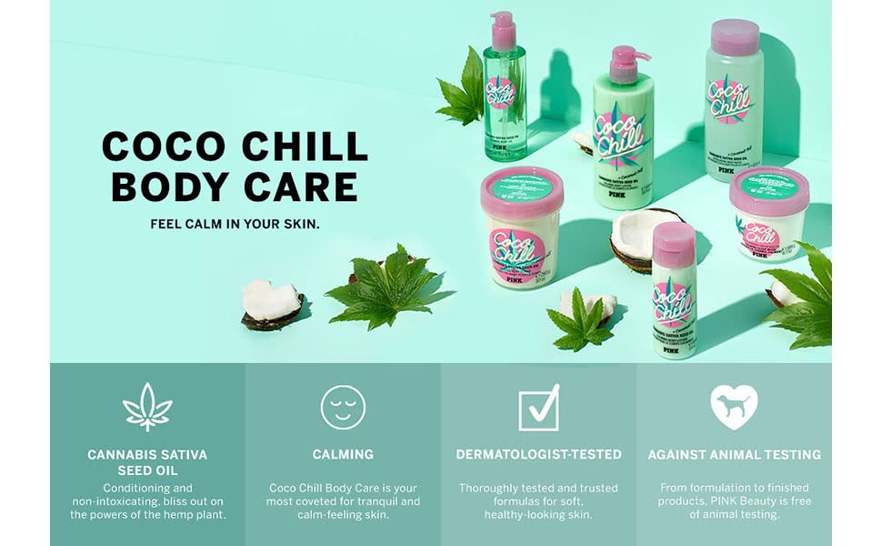 Victoria's Secret Pink Coco Chill Calming Body Lotion with Cannabis Sativa Seed Oil