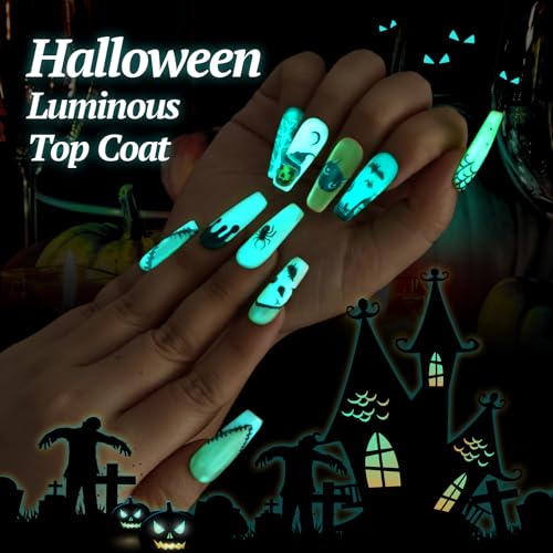 U-Shinein Glow in the Dark Gel Top Coat - No Wipe Luminous UV Gel Polish