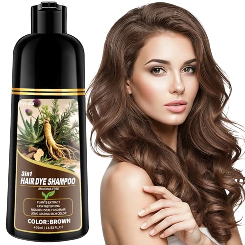 Brown Hair Dye Shampoo - Gray Coverage 3-in-1 Formula