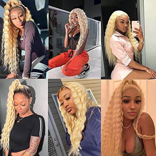 613 Blonde Deep Wave Bundles - Unprocessed Brazilian Hair 3x50g