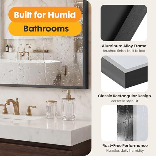Sweetcrispy 30x48 Rectangular Bathroom Mirror - Modern Wall Mount