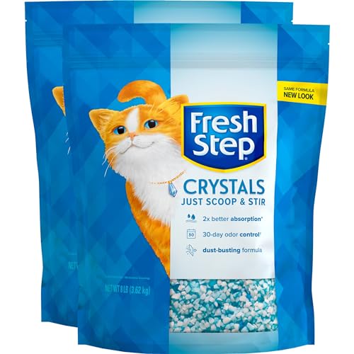 Fresh Step Crystals, Premium Cat Litter, Scented, 16 lbs total, (2 Pack of 8lb Bags) (Package May Vary)