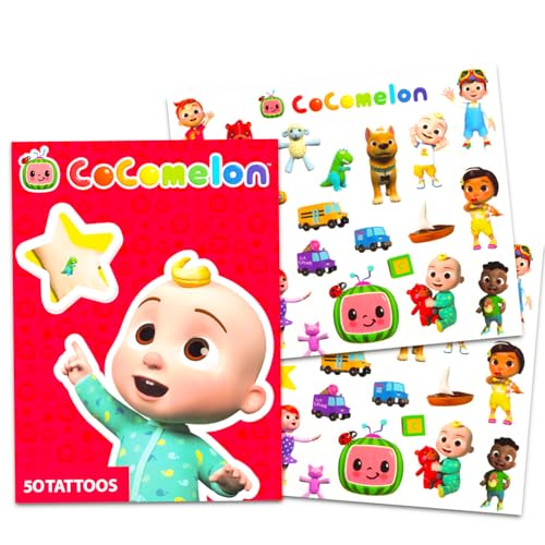 Cocomelon Stickers and Tattoos Party Favor Set - Bundle with 100 Stickers and 50 Temporary Tattoos | Cocomelon Party Supplies