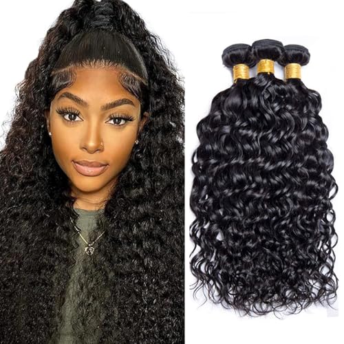 Water Wave Human Hair Bundles 26 28 30 Inch 300g Virgin