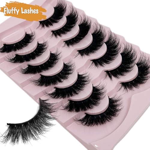Cat Eye False Lashes 18mm - 7 Pairs 3D Mink Wispy