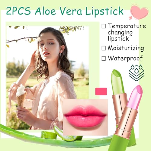 Color Changing Aloe Vera Lipstick Set – Moisturizing Tinted Lip Balm