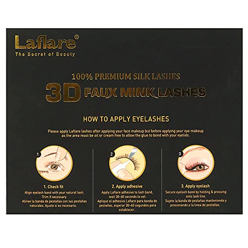 Laflare 3D Faux Mink Eyelashes 5 Pair Pack - Silk Lashes