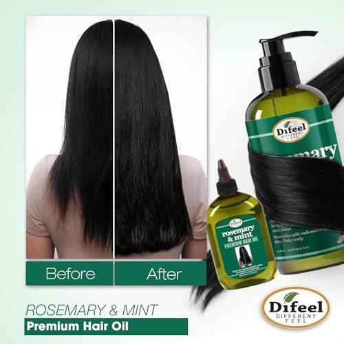 Difeel Rosemary and Mint Premium Hair Oil with Biotin - LARGE 12 oz. - Natural Rosemary Oil for Hair Growth & Biotin