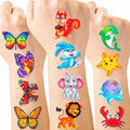 Habett Glitter Temporary Tattoos for Kids, 144-Pack