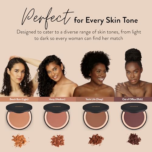 Mented Cosmetics Made in Italy, Cruelty Free Makeup, Vegan, Paraben Free, Shimmer Bronzer, Highlighter Bronzing Powder Palette for Face with Vitamin E + A, 0.35oz/10g, Beach Bum