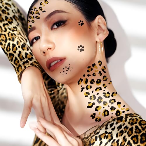 3-Pack Tiger Face Temporary Tattoo Stickers for Halloween Cosplay
