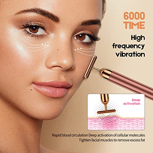 2-in-1 Electric Facial Massager Kit with 3D Roller & T-Shape