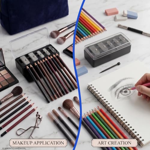 5-Hole Makeup Pencil Sharpener 2-Pack for Eyeliner, Brow & Lip Liners