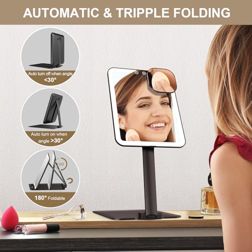 Mocado Rechargeable Travel Makeup Mirror with Adjustable Light