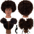 Human Hair Mannequin Head Afro Curly 9" with Stand