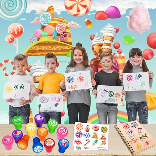 36-Piece Candy Party Favors Set with Stamps & Tattoos