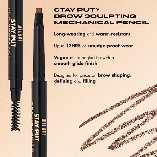 Milani Stay Put Brow Sculpting Mechanical Pencil - Espresso (0.01 Ounce) Cruelty-Free Long-Lasting Eyebrow Pencil that Defines and Shapes Brows (Pack of 2)