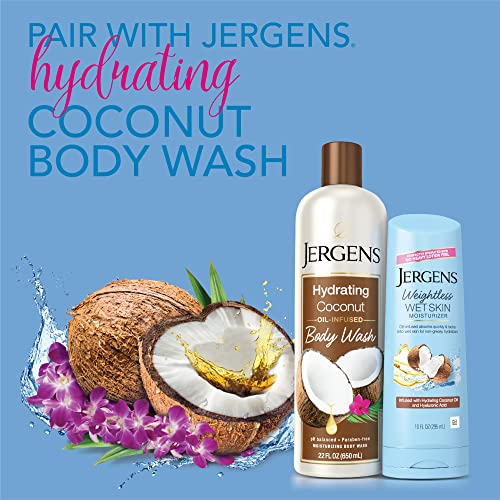 Jergens Wet Skin Body Moisturizer With Coconut Oil, In Shower Lotion For Dry Skin 10 Fl Oz (Pack of 3)