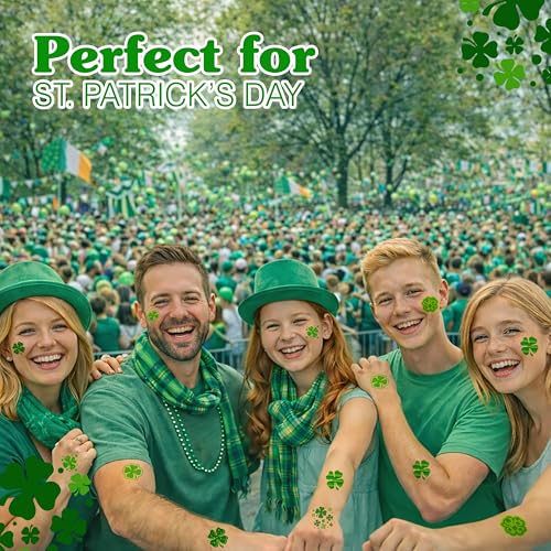 72 Shamrock Temporary Tattoos - St Patrick's Day Party Favors