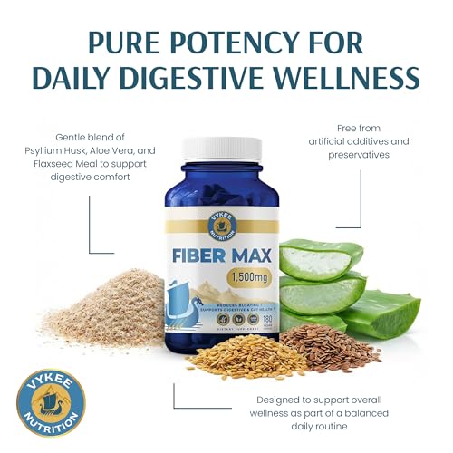 Vykee Nutrition Advanced Fiber Complex - Digestive Support with Psyllium, Aloe Vera, Chia & Flax
