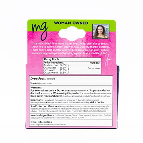 Mad Gab's MG Signature Prickly Pear Lip Balms with SPF 15 (Pack of 3)