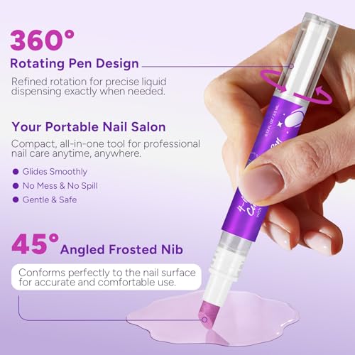 4-in-1 Cuticle Pusher & Oil Pen for Nail Care - Moisturize & Strengthen