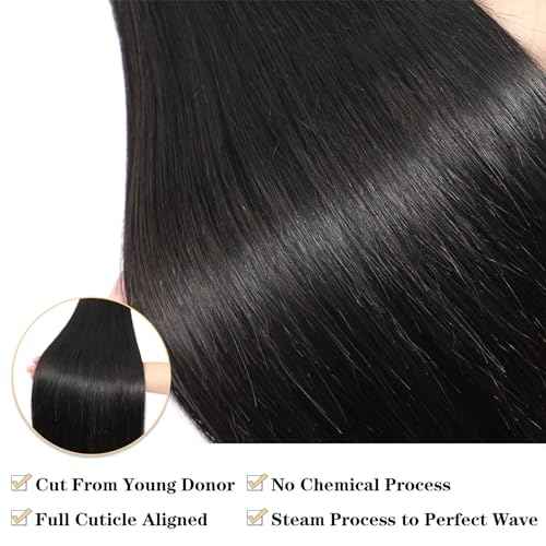 12A Brazilian Straight Human Hair Bundles 10" 12" 14" 300g 100% Unprocessed Brazilian Virgin Hair Straight Weave 3 Bundles Deals Human Hair Natural Color