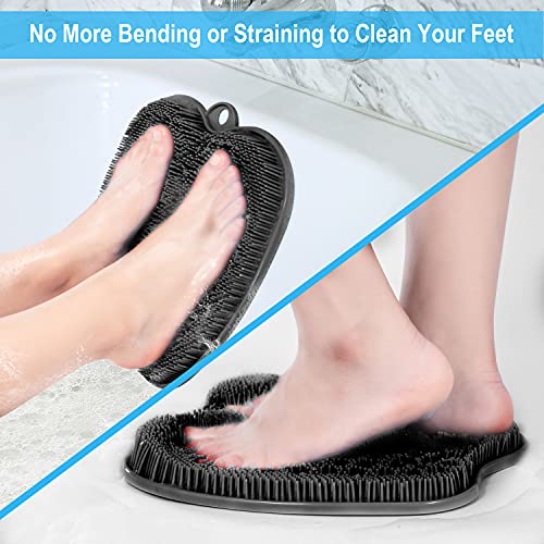 BESKAR Shower Foot Scrubber Mat with Non-Slip Suction Cups