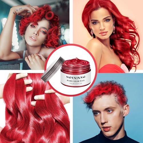 EFLY Red Hair Wax - Washable Temporary Hair Color for Styling