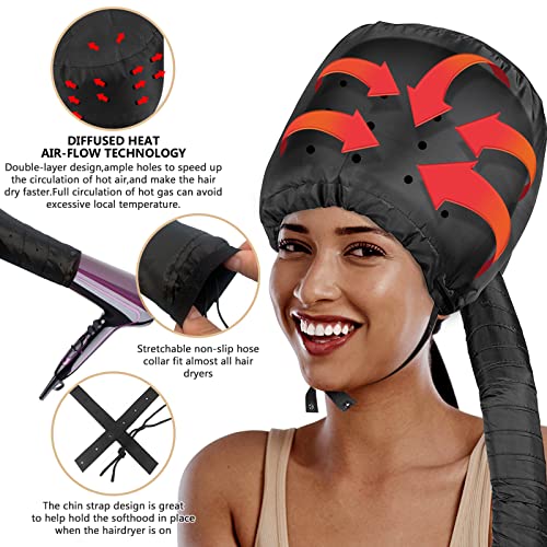 Adjustable Hair Dryer Bonnet Hood - Universal Hair Styling & Deep Conditioning Cap