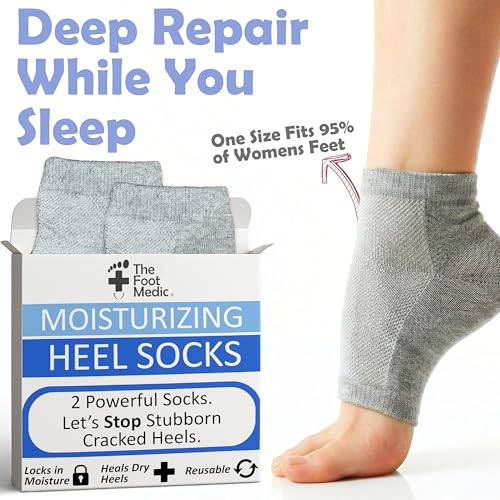 Moisturizing Heel Socks for Cracked Heel Repair - Toeless Design - 1 Pair