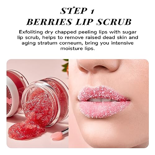 Strawberry Lip Scrub & Mask Set | Vitamin C Overnight Treatment