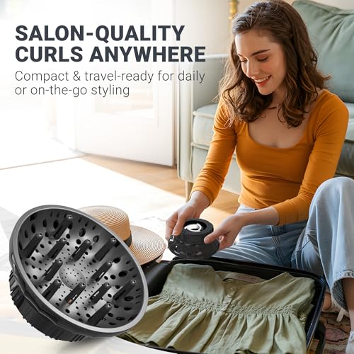 Ludvento Universal Hair Diffuser Attachment for 1.4-2.4 Inch Blow Dryers - Black