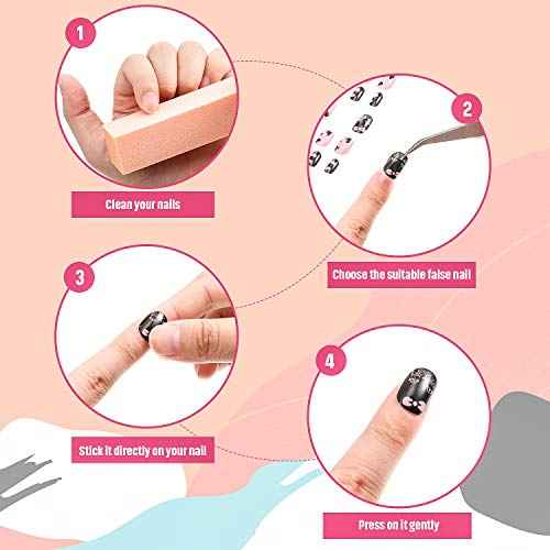 Maitys 240 Pcs Children False Nails Fall Thanksgiving Kids Girls Press on Short Artificial Fake Nails Pre Glue Full Cover Acrylic Nail Kit for Children Girl Nail Decoration, 10 Boxes(Pink Heart)