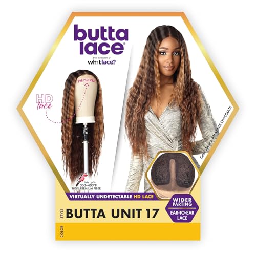 Sensationnel Butta Lace Wigs - Unit 17 Extra Wide 5 Inch Deep Parting Synthetic Preplucked Hairline Glueless Lacefront (BALAYAGECHOCOLATE)