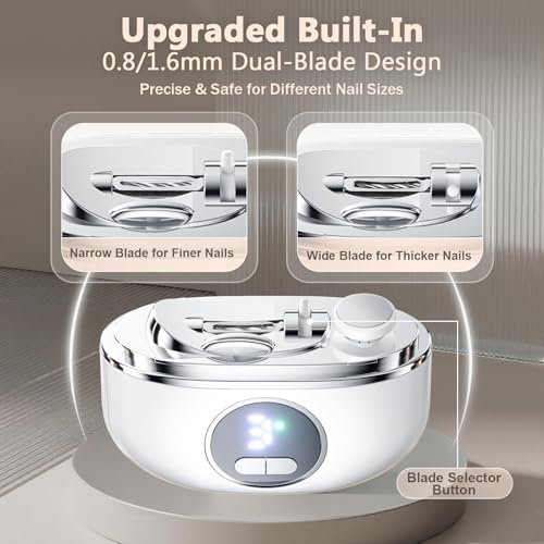 Electric Nail Clippers, 2 in1 Smart Toenail Clippers with File&Nail