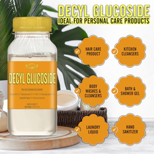 DECYL GLUCOSIDE - Gel - for Homemade Cosmetics, Skin Care, Shower Gels, Foaming, Body Soap, Shampoos, Face Cleansers - 4.23 oz