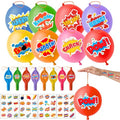 72 PCS Hero Party Favors ? 48 Pre-Cut Temporary Tattoos & 24 Hero Punch Balloons Themed Birthday Party Decorations Supplies Favors Gifts Goodie Bag Fillers Classroom Rewards for Boys Girls