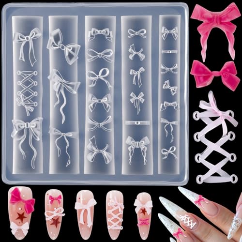 Bowknot Silicone Nail Molds for DIY Nail Art - 1 Pc