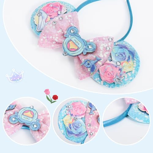 Princess Mouse Ears Headband with Sequin Bow - Sparkle Accessories