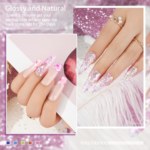 Heart-Shaped Pink Glitter Nail Dip Powder - 1 oz Quick Dry Manicure