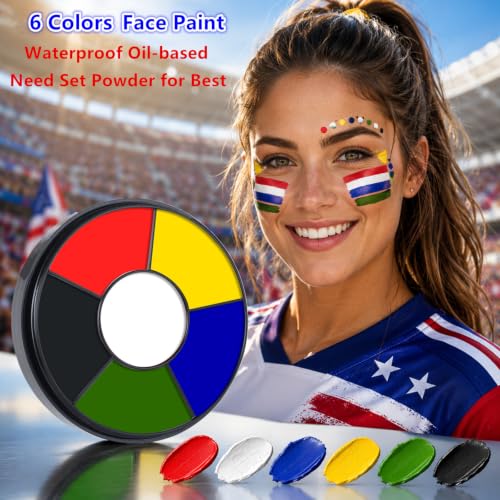 6-Color Face Paint Palette | Waterproof Professional Makeup