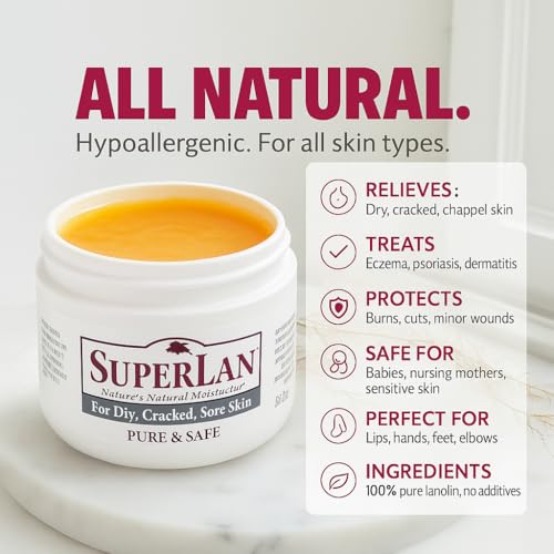 Lanolin Nipple Cream 1 Oz - 100% Organic Nipple Cream Lanolin - Body & Face Moisturizer for Eczema, Psoriasis & Severe Dry Skin - Ultra Hydrating & Soothing Skin Moisturizer for Hot & Cold Weather