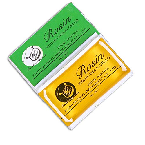 EastyGold Natural Rosin for Violin, Cello, Viola - Low Dust, Sensitive Sound, 3 Pack with Case