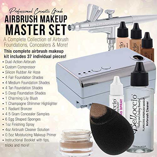 Belloccio Professional Airbrush Makeup System with 17 Foundation Shades