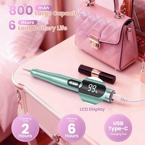 Hoxida Cordless Nail Drill 35000RPM Professional Electric Manicure Pedicure Kit