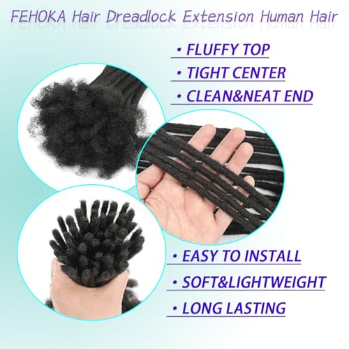 Human Hair Loc Extensions 6 Inch 30 Strands Dreadlocks