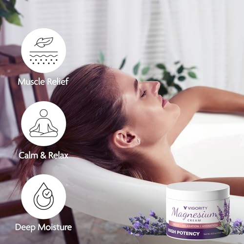 Vigority Magnesium Cream Lotion for Mama & Baby Kids Bundle - Bedtime Calming with Natural Ingredients, Lavender Oil, Shea Butter & Vitamins - Soothing Relief, Safe for Kids